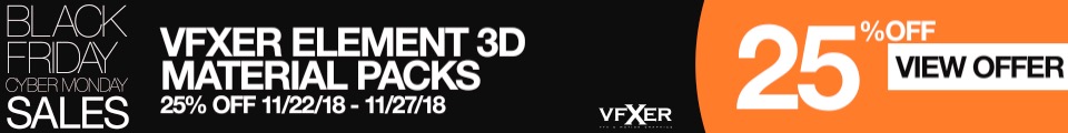 vfxer element 3d material packs black friday sale 2018
