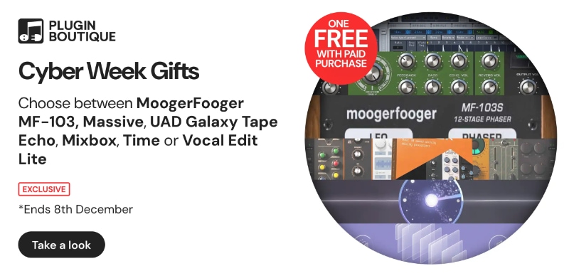 arturia and reason free plugin cyber week 2025